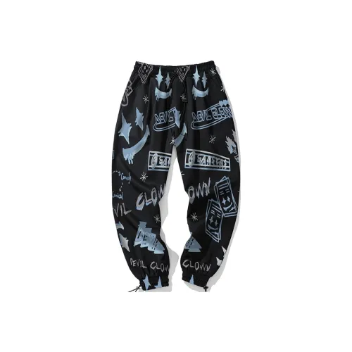 SANSYAS Эластичные манжеты Повседневные штаны Унисекс Черный