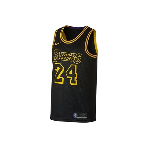 Nike Джерси NBA Lakers Городская Edition Баскетбольная Джерси Мужская Черная Желтая