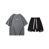 Комплект (Топ Stone серого цвета + Черные штаны)