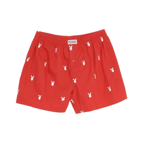 PLEASURES совместный бренд Красные Мужские Повседневные Шорты