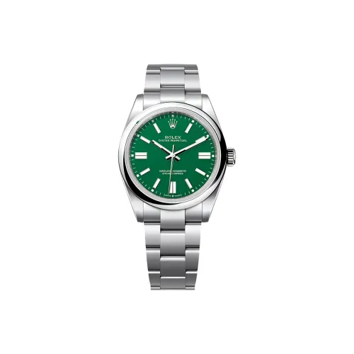 ROLEX Oyster Perpetual Автоматический Механический Механизм Унисекс Часы 41 мм Зеленый Циферблат Корпус из Oystersteel