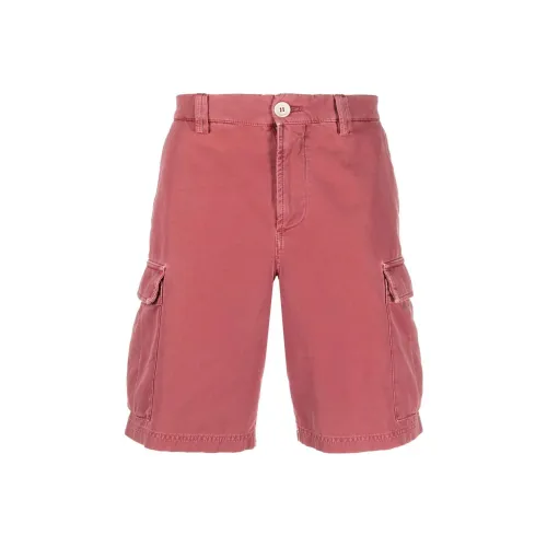BRUNELLO CUCINELLI Кораллово-красные Мужские Повседневные Шорты