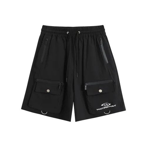 WAITINGWAVE Карго шорты унисекс черные