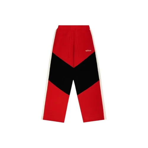 Sp5der SS25 Вязаные тренировочные штаны унисекс красного цвета