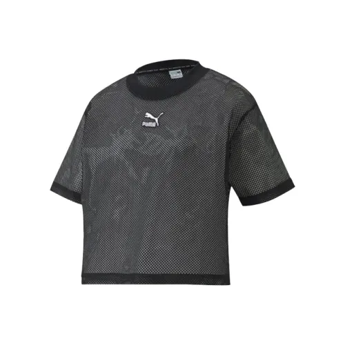 PUMA Черные Женские Короткие Топы