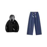 Набор (Черный топ + Озерно-голубой низ)