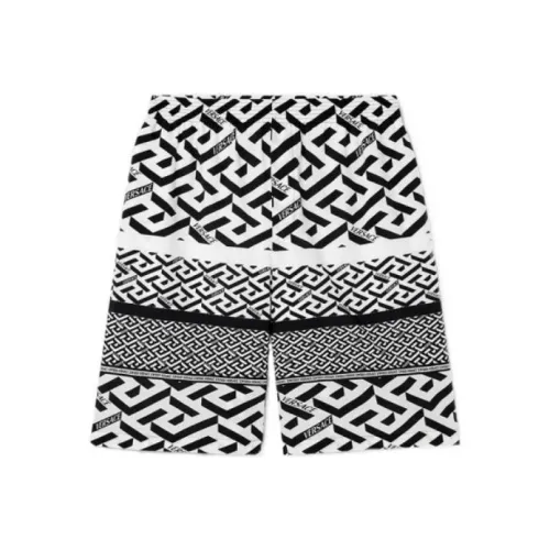 VERSACE Черные/Белые Мужские Повседневные Шорты