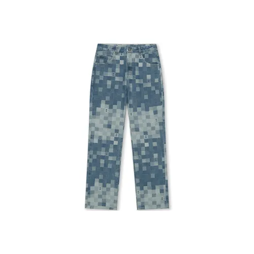 BONELESS Cut Jeans Unisex Camouflage Blue БЕЗШОВНЫЙ крой Джинсы Унисекс Камуфляж Синий