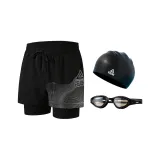 Черный Серебряный + Маленькая Рамка Очки для плавания + Шапочка для плавания