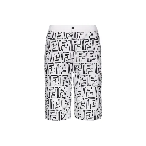 FENDI Пляжные шорты Мужские Черный Белый