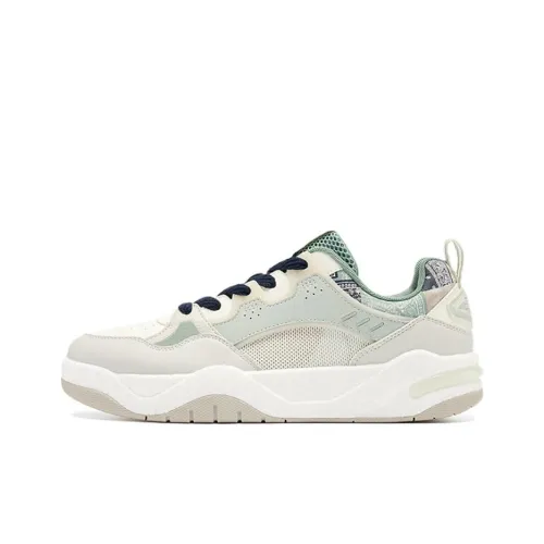 QIAODAN Износостойкий и Легкий Низкий Топ Скейтборд Кроссовки Мужские Белые Зеленые