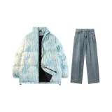 Комплект одежды (Цветной синий топ + Средне-синие штаны)