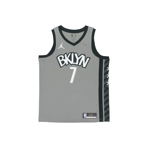 Jordan Brooklyn Nets Баскетбольная Джерси Мужская Серого цвета