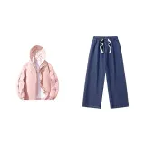 Набор (Розовый топ + Озерно-голубой низ)