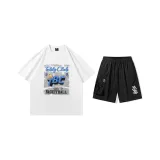 Набор (белый топ+черные шорты)