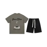 Комплект (Тауповый топ + Черные штаны)