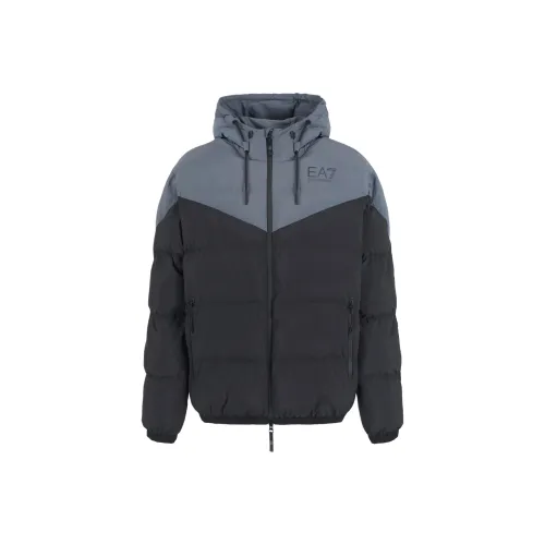 EMPORIO ARMANI EA7 Хлопковый пуховик Мужской Черный