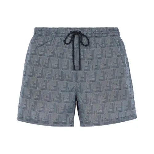 FENDI FW23 Пляжные шорты Мужские Синие