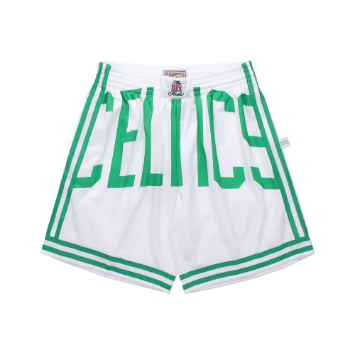 MITCHELL NESS Баскетбольные шорты Мужские Белый Зеленый