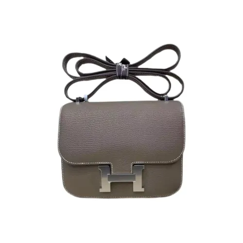 HERMES Constance Chevre Mysore Шевро Сумка через плечо Сумка на плечо Женская 18 этуп слоново-серый