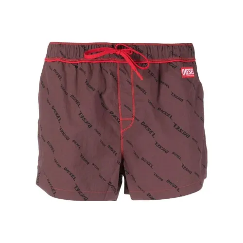 DIESEL Коричневые Красные Мужские Повседневные Шорты