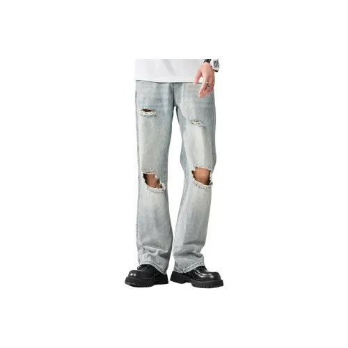 ALL IN Ностальгический синий Унисекс Джинсы