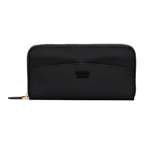 PRADA Saffiano кожа кошелек большой женский черный