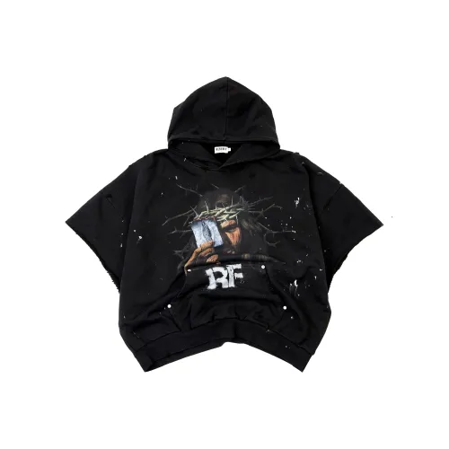 RESERFF Короткий рукав худи модный бренд свободный крой футболка мужская винтажный серый