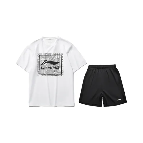 LINING Sports Life Collection Повседневная Спортивная Одежда Мужская Белый+Черный