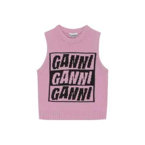 GANNI Розовые Женские Майки