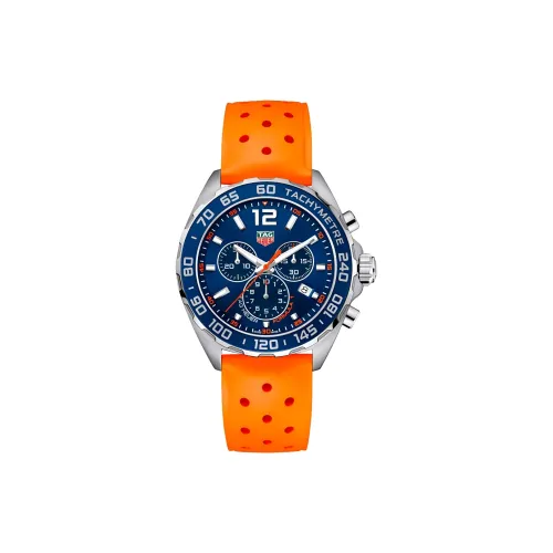 TAG HEUER F1 Collection Кварцевый механизм Мужские часы Циферблат 43 мм Синий корпус Нержавеющая сталь Резиновый ремешок