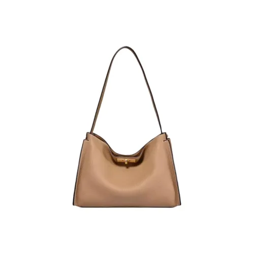 DISSONA Сумка через плечо из коровьей кожи большая женская коричневый белый