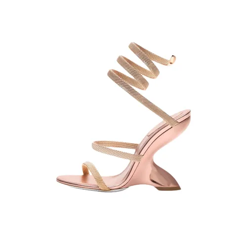 RENE CAOVILLA Trigold SYMPHONY one Ремень Сандалии 10,5cm Женские Розово-золотой
