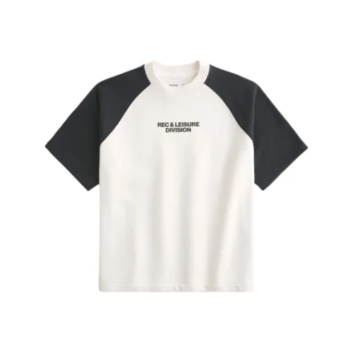 Hollister T-Shirt Мужской Черный Белый