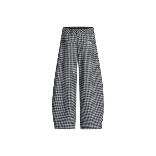 GDRX Повседневные брюки Унисекс Черный Белый Клетка