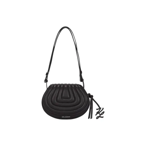 Karl Lagerfeld Экологичный Переработанный ПУ (полиуретан) Плечевая сумка Женская Черная