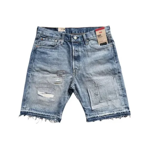 Levis Blue Men's Denim Shorts Левис Синий Мужские Джинсовые Шорты