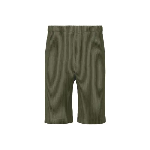 Homme Plissé Issey Miyake Khaki Мужские Повседневные Шорты