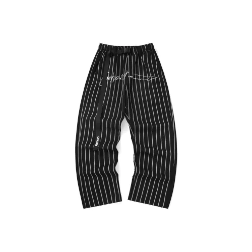 GENANX Повседневные брюки Унисекс Черно-белые полосы