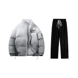 Set (Gray Cotton Down Jacket + Black Casual Pants)  
Комплект (Серый хлопковый пуховик + Черные повседневные штаны)