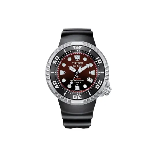 CITIZEN PROMASTER Series Светильник Кварцевый механизм Резиновый ремешок Часы 46 мм Мужские часы Красный циферблат часов