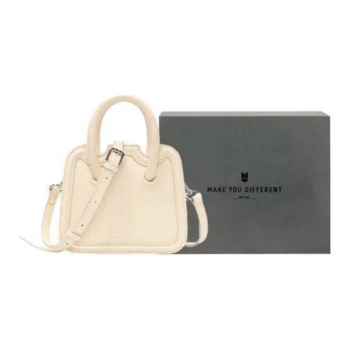 MYD Натуральная кожа Маленькая квадратная сумка Сумка-тоут Сумка через плечо Маленькая Женская Белая Серая