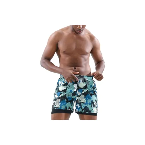 XTEP Graffiti Green Men's Swim Trunks