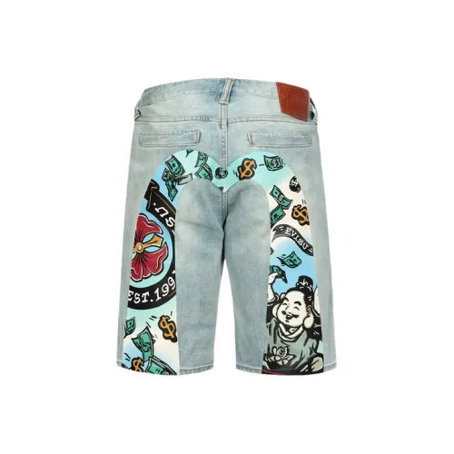 EVISU Джинсовые синие мужские джинсовые шорты
