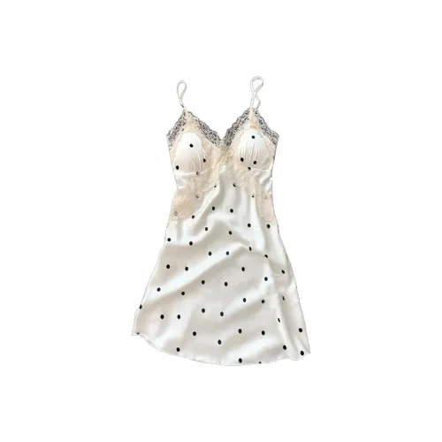 MEIJIAO Ночная сорочка Женская Черная Sugar Кремовый