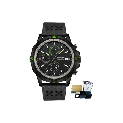 Sanda Кварцевый механизм Мужские часы 43,2 мм Черный