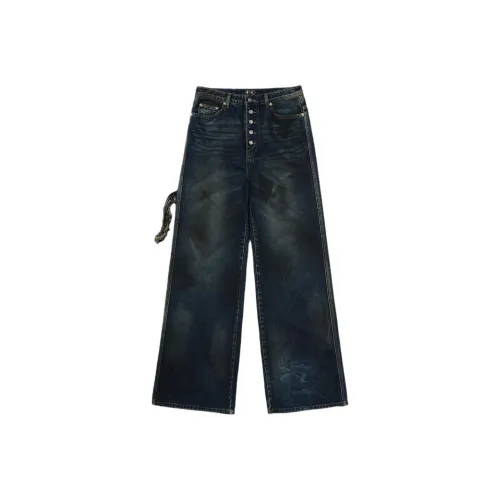 THUG CLUB Джинсы Унисекс Небесно-голубой