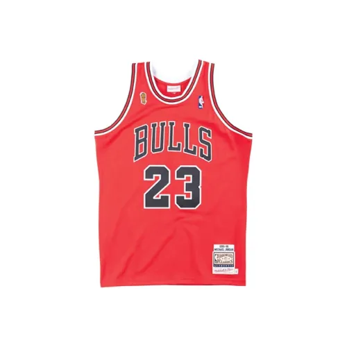 MITCHELL NESS Баскетбольная Джерси AU Игровая версия 1995 96 Финалов Chicago Bulls Michael Jordan Размер 23 Унисекс Красный