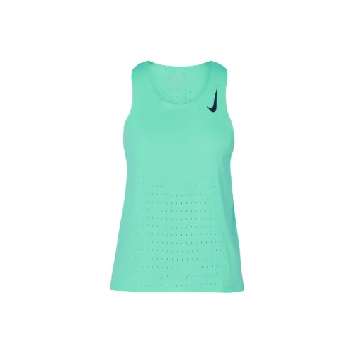 nike Зеленый Женские беговые Майки