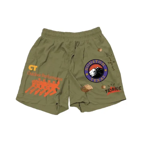 Travis Scott Повседневные шорты Мужские Оливковые